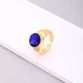 Shangjie OEM Anillo copper glass crystal coloured ring rerto color diamond fashion open ring enagement adjustable women ring